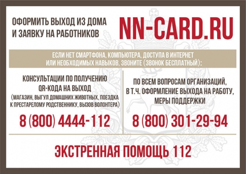 Нижегородцы могут оформить заявку на выход из дома по бесплатному номеру 8-800-4444-112